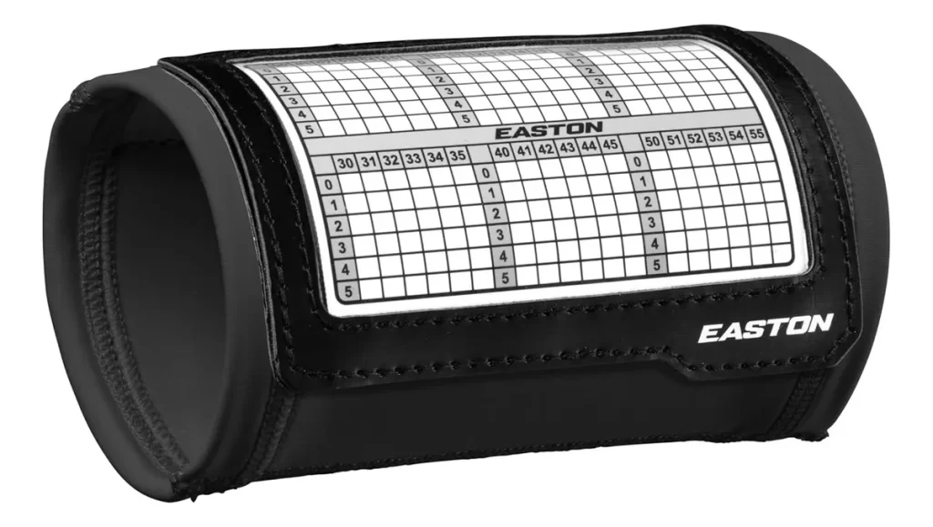 Muñequera de estrategias Easton negra para adultos, ideal para coaches y jugadores de flag football.