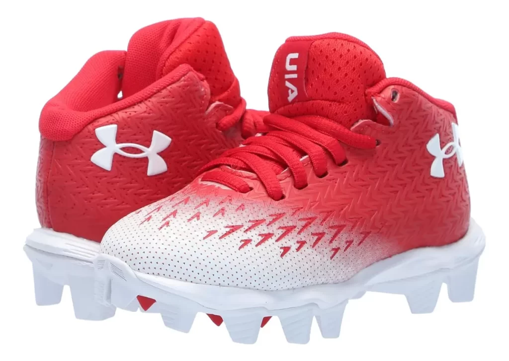 Tachones Under Armour rojos Blur Highlight para fútbol americano